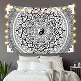 Lofaris Bagua Array Black And White Divination Custom Tapestry